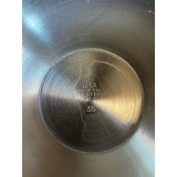 Soy Candle in Vaga Norsk Tinn Norwegian Pewter Footed Bowl - Picture 5 of 5